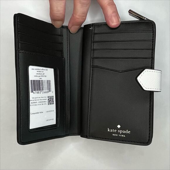 Kate Spade New York Staci Medium Compact Bi-Fold Wallet in Nimbus Grey - Picture 7 of 14